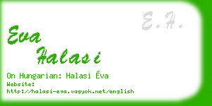 eva halasi business card